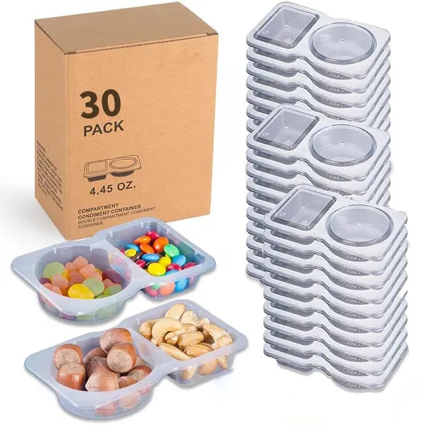 🔥HOT SALE🔥Double Compartment Snack Containers With Lids