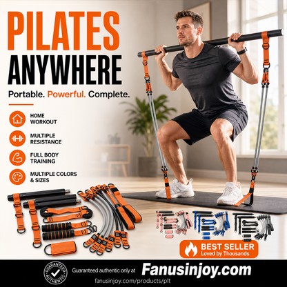 🔥Limited Time 50% Off！💪Essential for fitness enthusiasts！🧘🏻‍♀️Do Pilates training at home！🏋️‍♀️Portable Pilates Bar Kit with 6 Resistance Bands