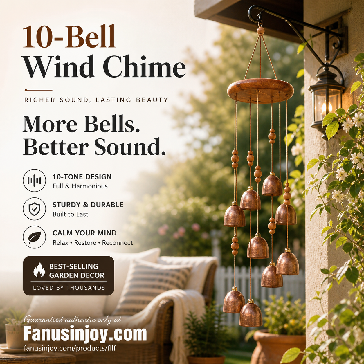 🎁50% Off For 2026 New Arrival！🔥High‑end decor to soothe your mood and comfort your soul！🔔Rotating Metal Bell Wind Chime