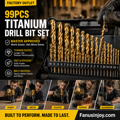 Factory Outlet-99pcs Titanium Coated Drill Bit Set
