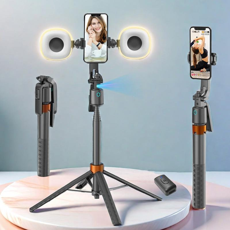 360° rotating selfie stick tripod, rechargeable smart face tracking tripod