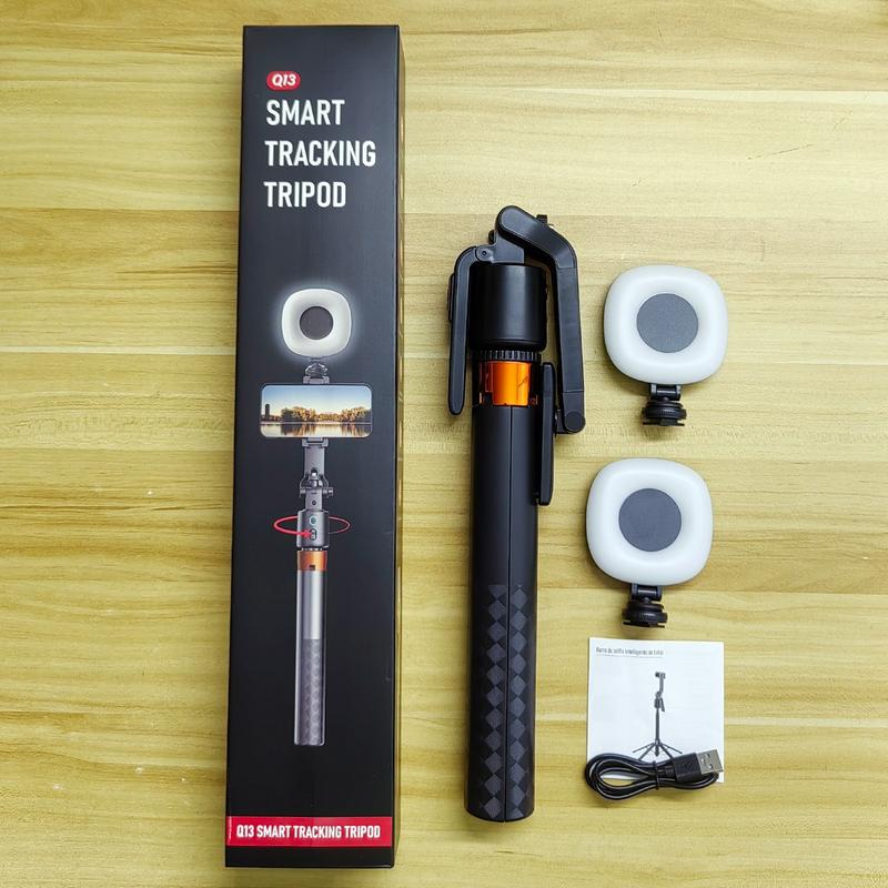 360° rotating selfie stick tripod, rechargeable smart face tracking tripod