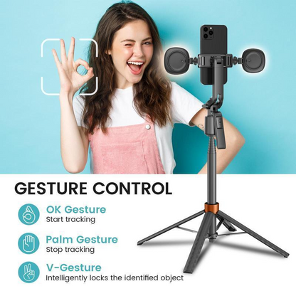 360° rotating selfie stick tripod, rechargeable smart face tracking tripod
