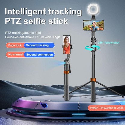 360° rotating selfie stick tripod, rechargeable smart face tracking tripod
