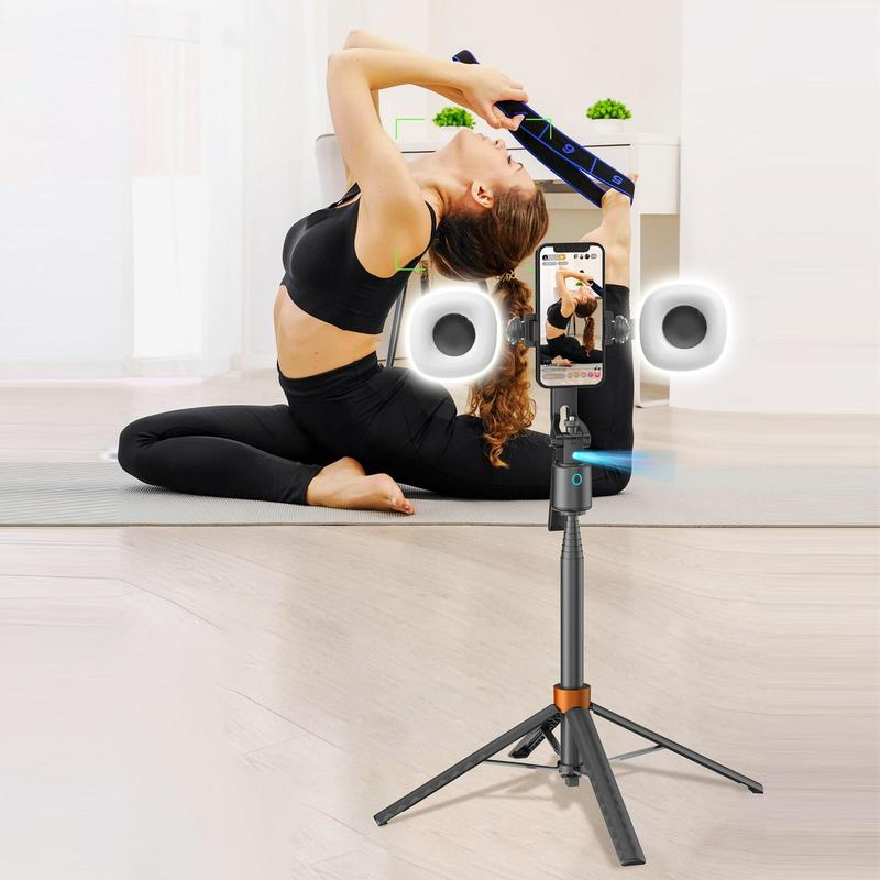 360° rotating selfie stick tripod, rechargeable smart face tracking tripod