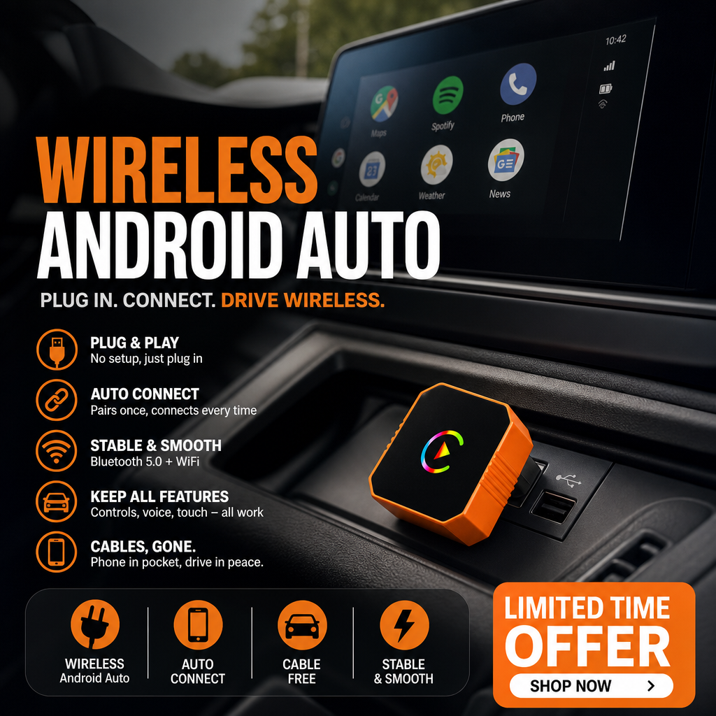 🚗 LIMITED-TIME 50% OFF! ✨ Wireless Android Auto Adapter – Plug & Play, Stable, Fast ✨