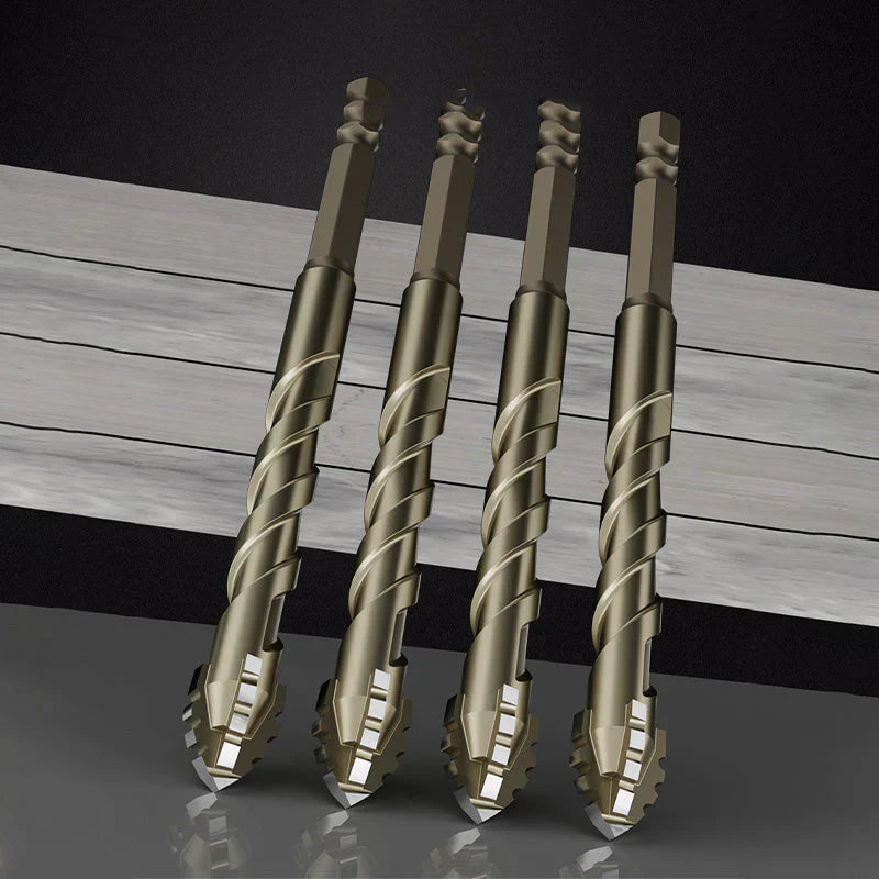 New Four-Flute Sawtooth Eccentric Drill Bit Set(1 Set 4 PCS)
