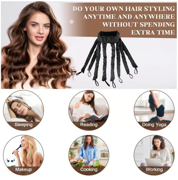 Curl Hair Without Heat Instantly! Octopus Curler Headband
