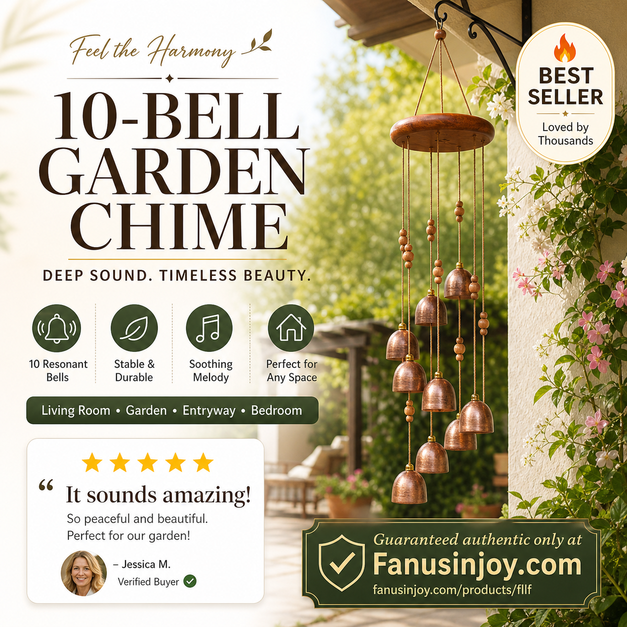 🎁50% Off For 2026 New Arrival！🔥High‑end decor to soothe your mood and comfort your soul！🔔Rotating Metal Bell Wind Chime
