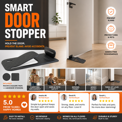 🥳2026 HOT SALE🥳🚪Door Stopper Protector –  No-drill, residue-free & holds doors open. Safe & simple – stock up & save! 🏠✅