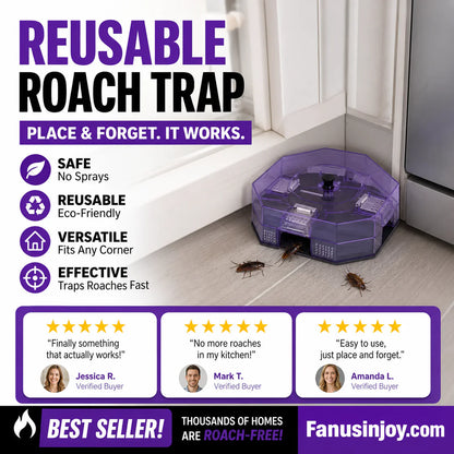 🔥Reusable Effective Roach Trap， Non-Toxic Sticky Cockroach Catcher for Kitchen Home Indoor Pest Control