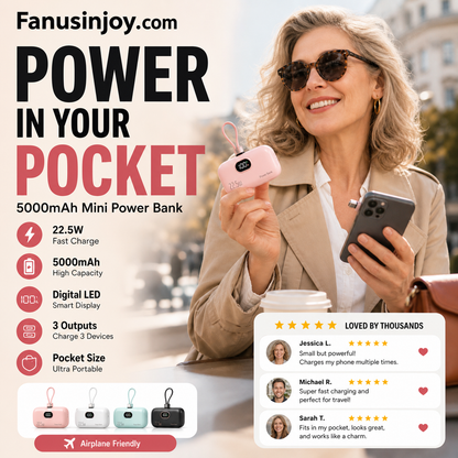 ⏳Time-Limited Special⏰5000mAh Mini Power Bank – Portable, Universal Compatibility 🔋🔌【Limited Offer】