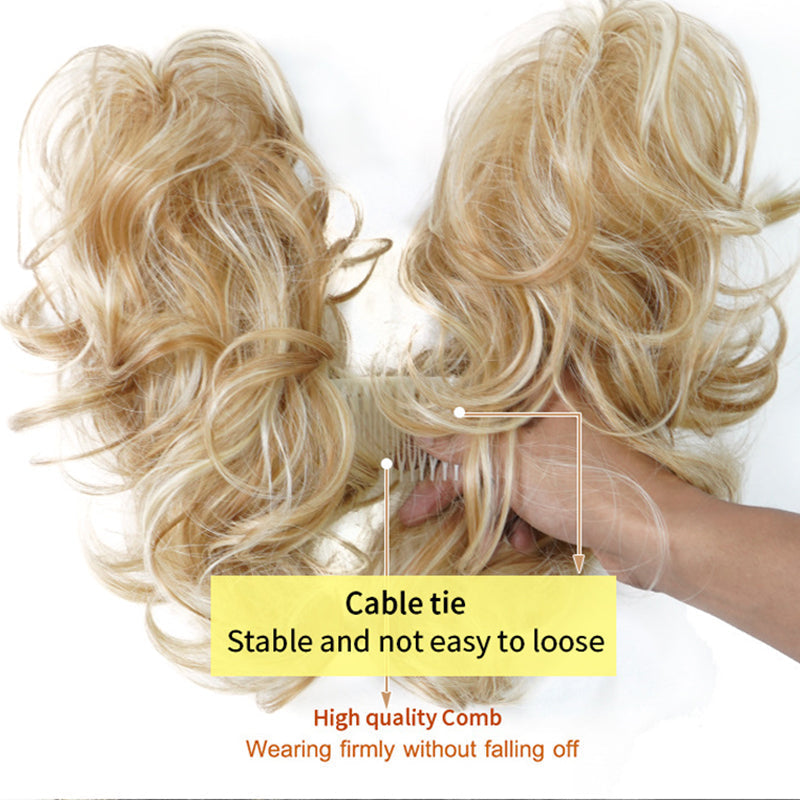 Messy Side Comb Hair Bun – Instant Voluminous Updo Clip-In – 10-Second Effortless Styling, Slip-Proof All-Day Hold, Premium Heat-Friendly Fiber Up to 160°C & Lightweight Only 90g – 3 Placement Styles 🎀