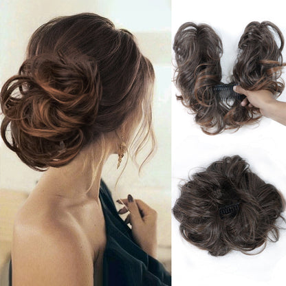 Messy Side Comb Hair Bun – Instant Voluminous Updo Clip-In – 10-Second Effortless Styling, Slip-Proof All-Day Hold, Premium Heat-Friendly Fiber Up to 160°C & Lightweight Only 90g – 3 Placement Styles 🎀