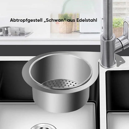Catch Food Scraps Instantly! No-Clog Swan Corner Strainer