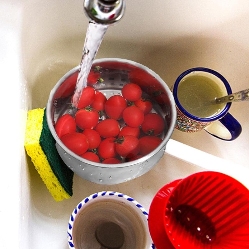 Catch Food Scraps Instantly! No-Clog Swan Corner Strainer