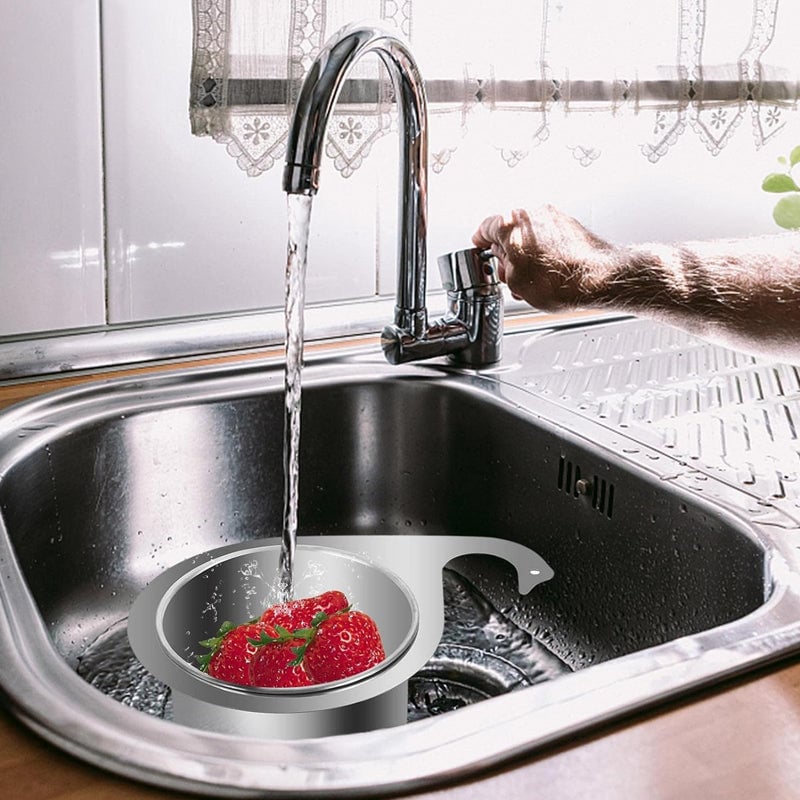 Catch Food Scraps Instantly! No-Clog Swan Corner Strainer