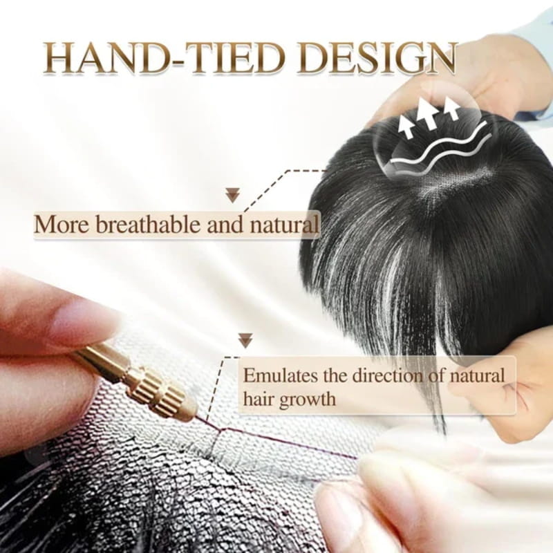 🔥Flash Sale🔥Natural Hair Toppers with Bangs for Women🛒