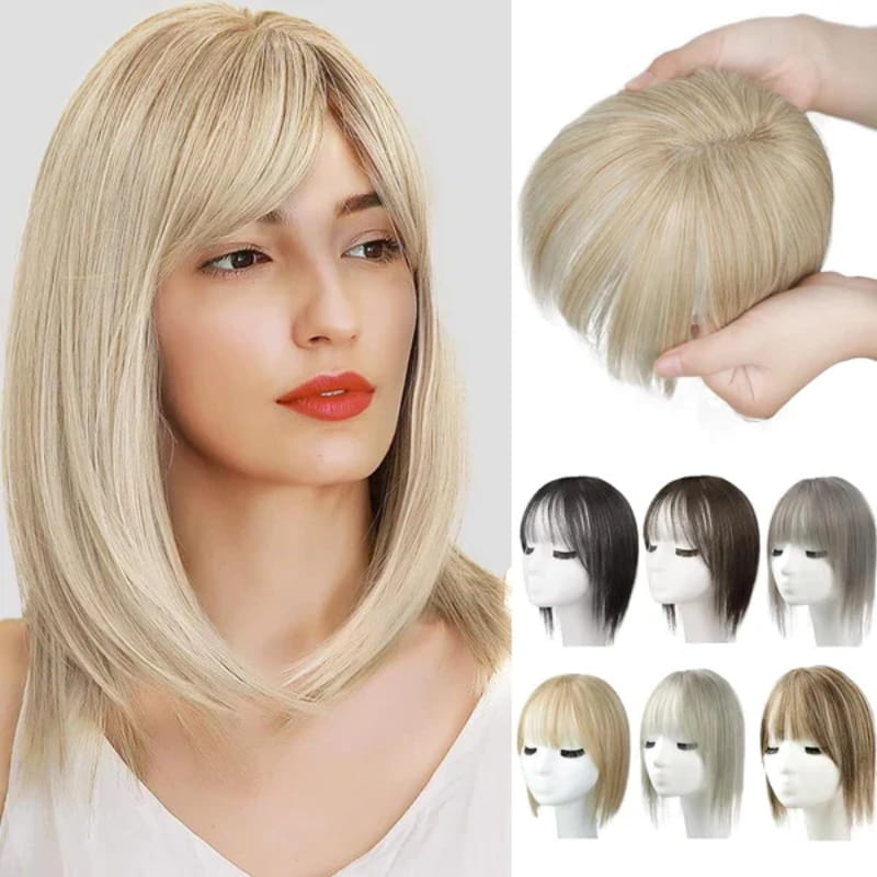 🔥Flash Sale🔥Natural Hair Toppers with Bangs for Women🛒