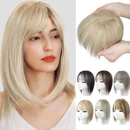 🔥Flash Sale🔥Natural Hair Toppers with Bangs for Women🛒