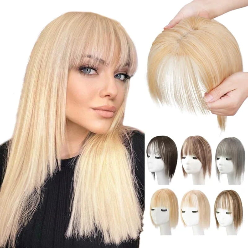 🔥Flash Sale🔥Natural Hair Toppers with Bangs for Women🛒