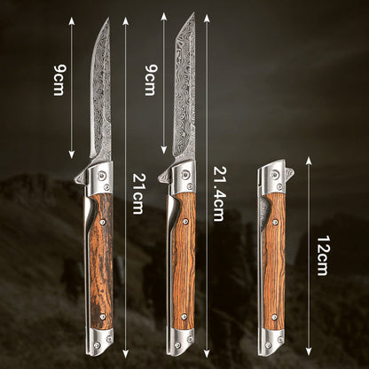 🔥Big Sale 50% OFF🔥🗡️Folding knife with wooden handle for work, hiking & camping⛺