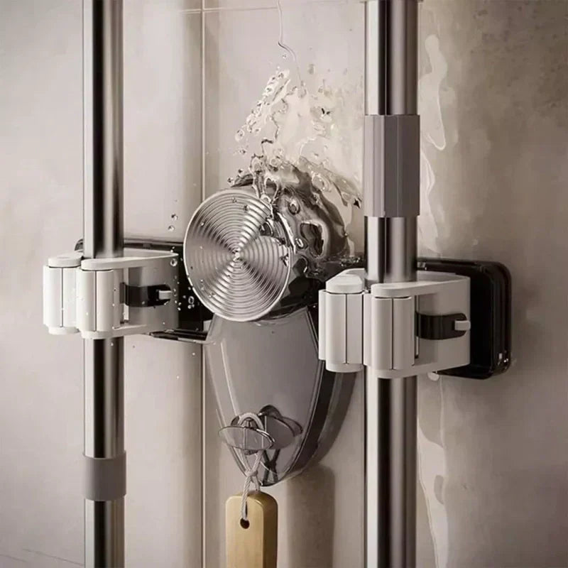 🎁 Hot Sale 50% OFF 🔥Wall-Mounted Self-Adhesive Mop ＆ Broom Gripper Racks