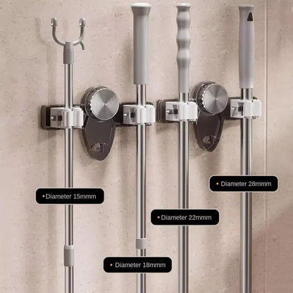 🎁 Hot Sale 50% OFF 🔥Wall-Mounted Self-Adhesive Mop ＆ Broom Gripper Racks