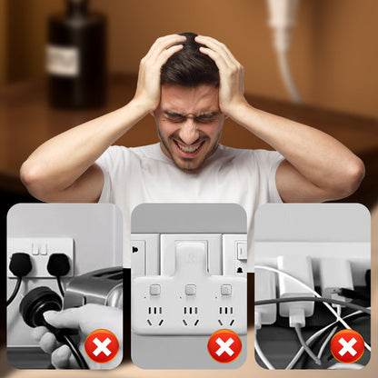 Multi-port Power Plug Adapter with Independent Switch Button