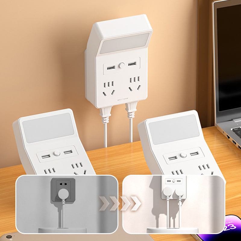 Multi-port Power Plug Adapter with Independent Switch Button