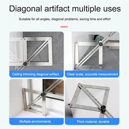🔥HOT SALE🔥Multifunctional Woodworking Diagonal Ruler