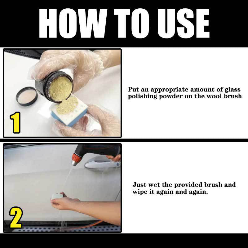 🚗 BUY 1 GET 2 FREE! 💎 CERIUM OXIDE POLISHING POWDER - Professional Glass Scratch Remover, Restores Clarity on Windows & Mirrors, Easy-to-Use Formula with Quick Results ✨🧽