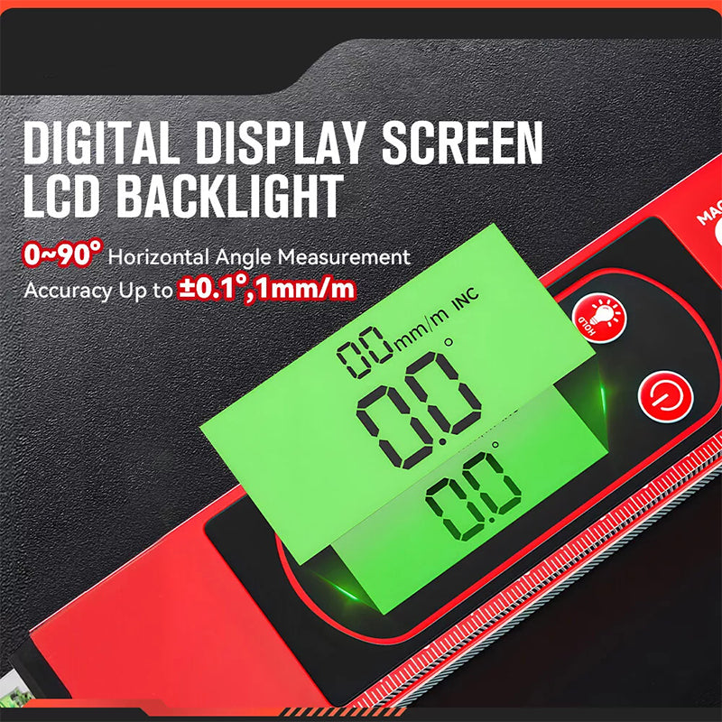 📏🔧 Multi-Function Magnetic Level with LCD Digital Display – High Precision for Construction & DIY ⚡📐 Perfect for framing, plumbing, and angle measurement, ensuring accuracy every time. Easy-to-read screen, durable build, and time-limited special offer!