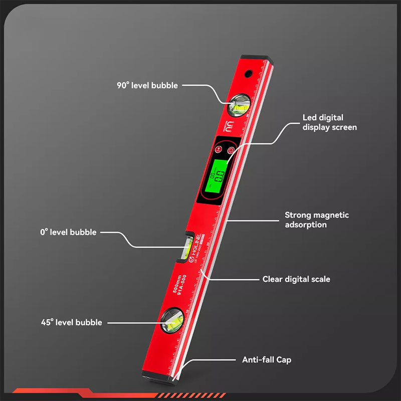 📏🔧 Multi-Function Magnetic Level with LCD Digital Display – High Precision for Construction & DIY ⚡📐 Perfect for framing, plumbing, and angle measurement, ensuring accuracy every time. Easy-to-read screen, durable build, and time-limited special offer!