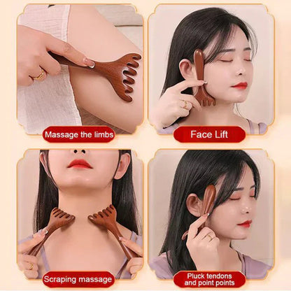 Natural Stone Massage Set: Scraping Board, Finger Clip & Egg-Shaped Massager