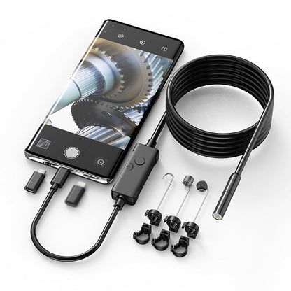 🥳2026 HOT SALE🥳💞50K+ SOLD! 📱🔍 50% OFF! Waterproof HD Endoscope Camera – 200W HD, 8mm probe. Type-C/Micro/Lightning – plug & play with 99% phones. Ideal for tight spaces! 🔌✨