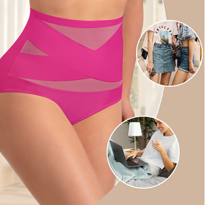 🌸 Last Day Special Price $22.99! 🔥Buy 1 Get 1 Free🎁Plus-Size High-Waist Cross Tummy Control Panties