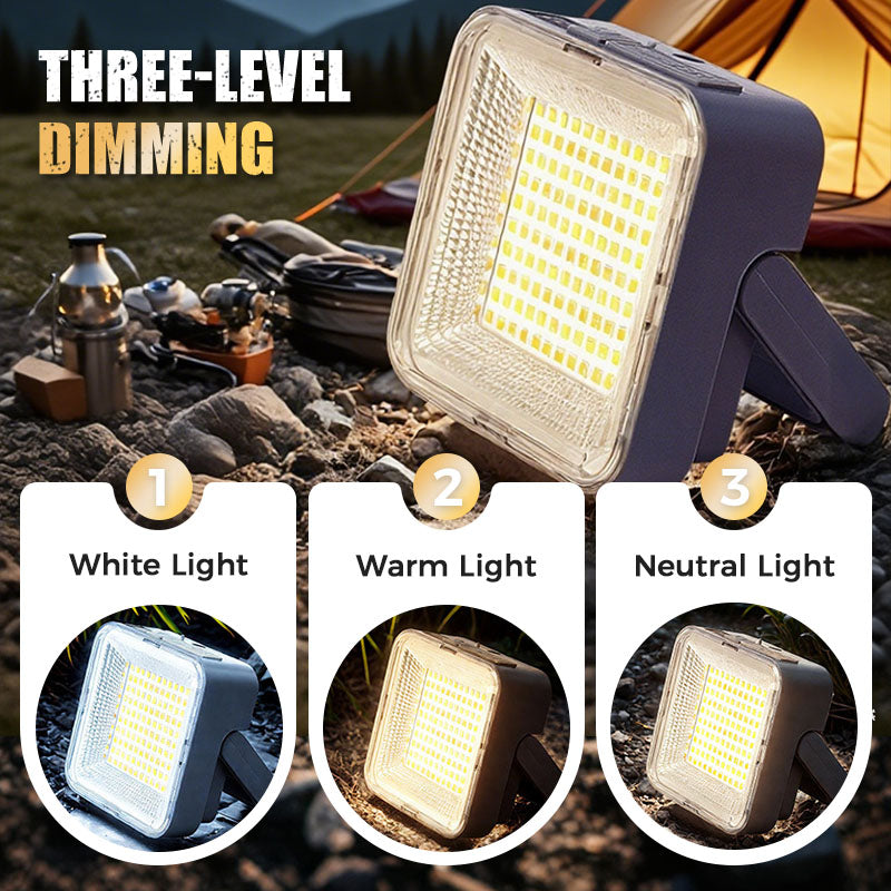 🏕️60% OFF NOW! Portable Waterproof Solar-Powered Camping Light – 3-Level Dimmable LED Outdoor Lamp, Adjustable Bracket, Long Lasting Rechargeable Light for Camping, Hiking & Emergency