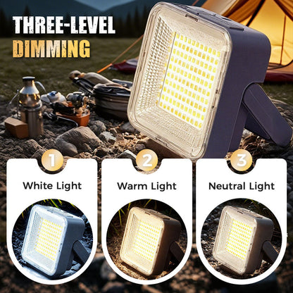 🏕️60% OFF NOW! Portable Waterproof Solar-Powered Camping Light – 3-Level Dimmable LED Outdoor Lamp, Adjustable Bracket, Long Lasting Rechargeable Light for Camping, Hiking & Emergency