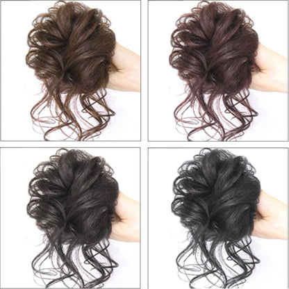 💁‍♀️LAST DAY - BUY 1 GET 1 FREE + FREE HAIRPIN!!🎁💗Messy Curly Hair Bun Scrunchie Extensions