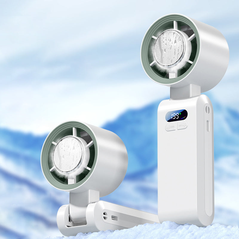 ❄️💨50% OFF Handheld Portable Fan with Ice Cooler⚡🥶 Personal Misting Fan for Outdoor Sports, Travel & Gym | Rechargeable, 3 Speeds, Instant Cooling Relief