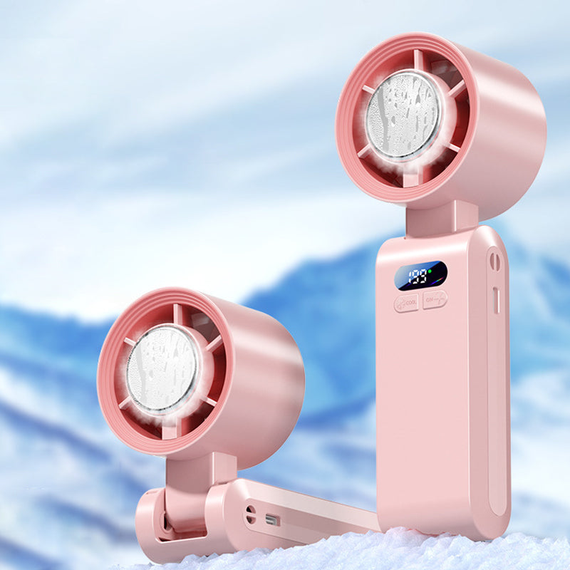 ❄️💨50% OFF Handheld Portable Fan with Ice Cooler⚡🥶 Personal Misting Fan for Outdoor Sports, Travel & Gym | Rechargeable, 3 Speeds, Instant Cooling Relief