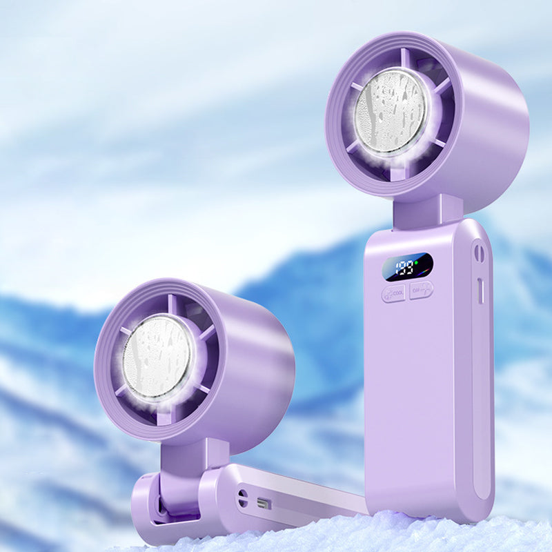 ❄️💨50% OFF Handheld Portable Fan with Ice Cooler⚡🥶 Personal Misting Fan for Outdoor Sports, Travel & Gym | Rechargeable, 3 Speeds, Instant Cooling Relief
