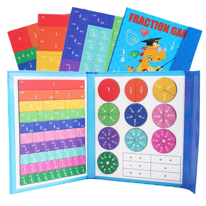 🔥LAST DAY SALE 49% OFF🏅Montessori Magnetic Book Fraction Puzzle