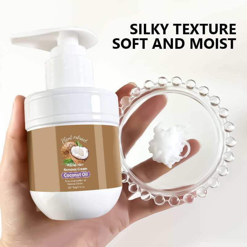 🌴🥥 Buy 2 Get 1 FREE! 🌿✨ Coconut Facial Hair Removal Cream – Gentle on sensitive skin, removes peach fuzz instantly, reveals a radiant, smooth complexion for flawless makeup application.