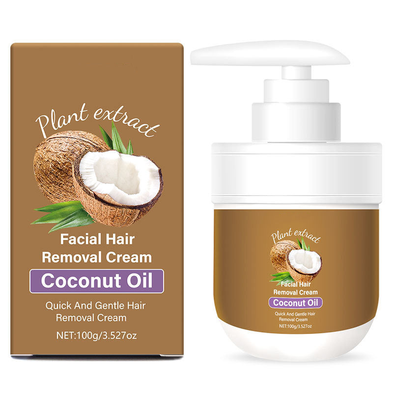 🌴🥥 Buy 2 Get 1 FREE! 🌿✨ Coconut Facial Hair Removal Cream – Gentle on sensitive skin, removes peach fuzz instantly, reveals a radiant, smooth complexion for flawless makeup application.