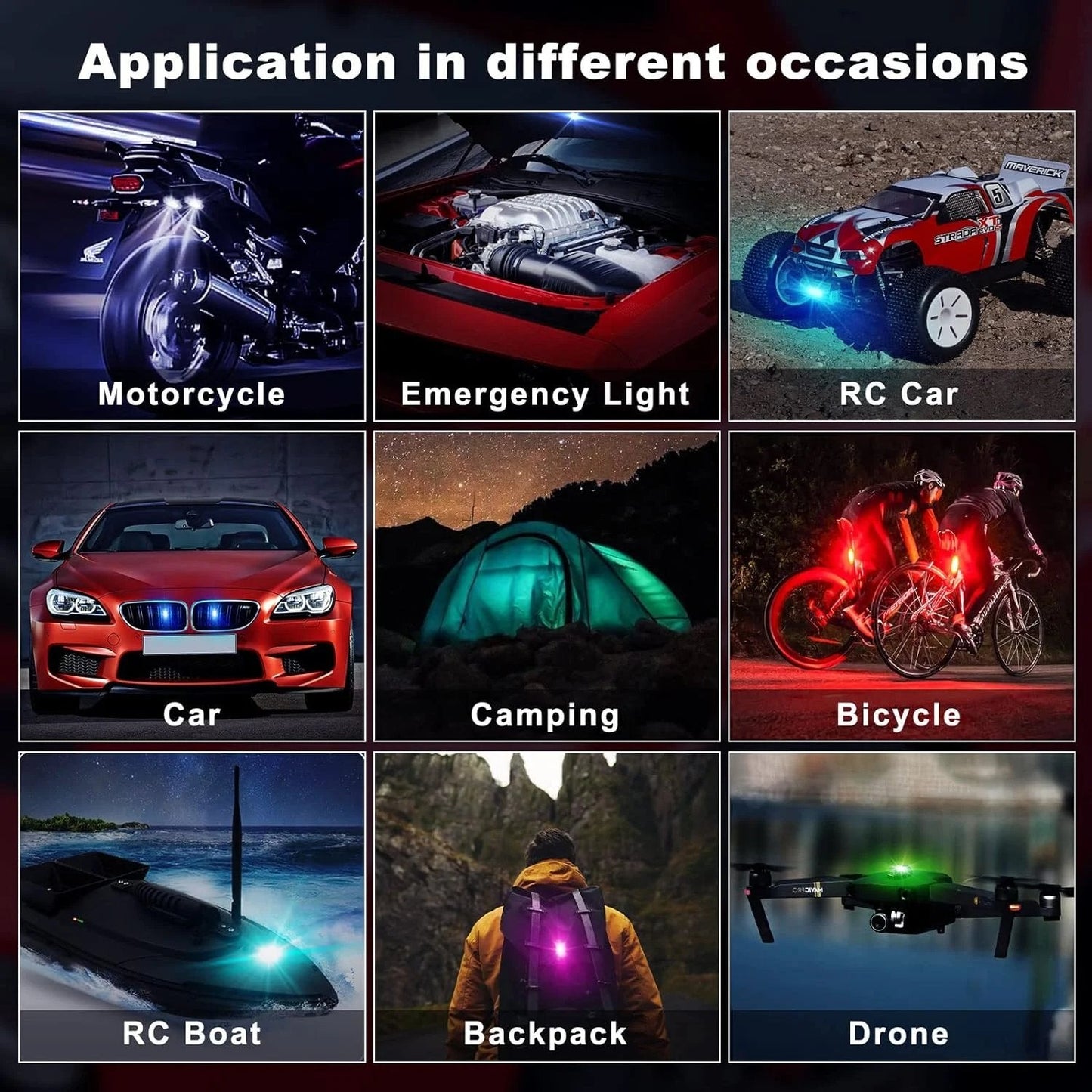 8 Farver Trådløse LED-lamper med Fjernbetjening