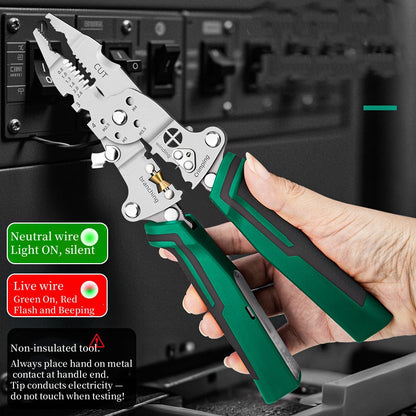 ⚡🔌50% OFF NOW! Multi-Function Foldable Wire Stripper with Voltage Tester – All-in-One Electrical Pliers for Stripping, Cutting, Crimping & Voltage Detection