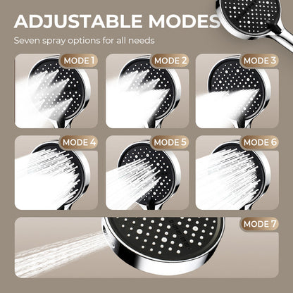 ⏳🔥LIMITED-TIME 50% OFF! ⏰🚿 High-Pressure Adjustable Rainfall Shower Head – 360° Tilt, Easy Clean Surface, Compatibility with Standard Shower Hoses 💧