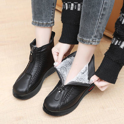 👢 Women's Winter Warm Leather Ankle Boots